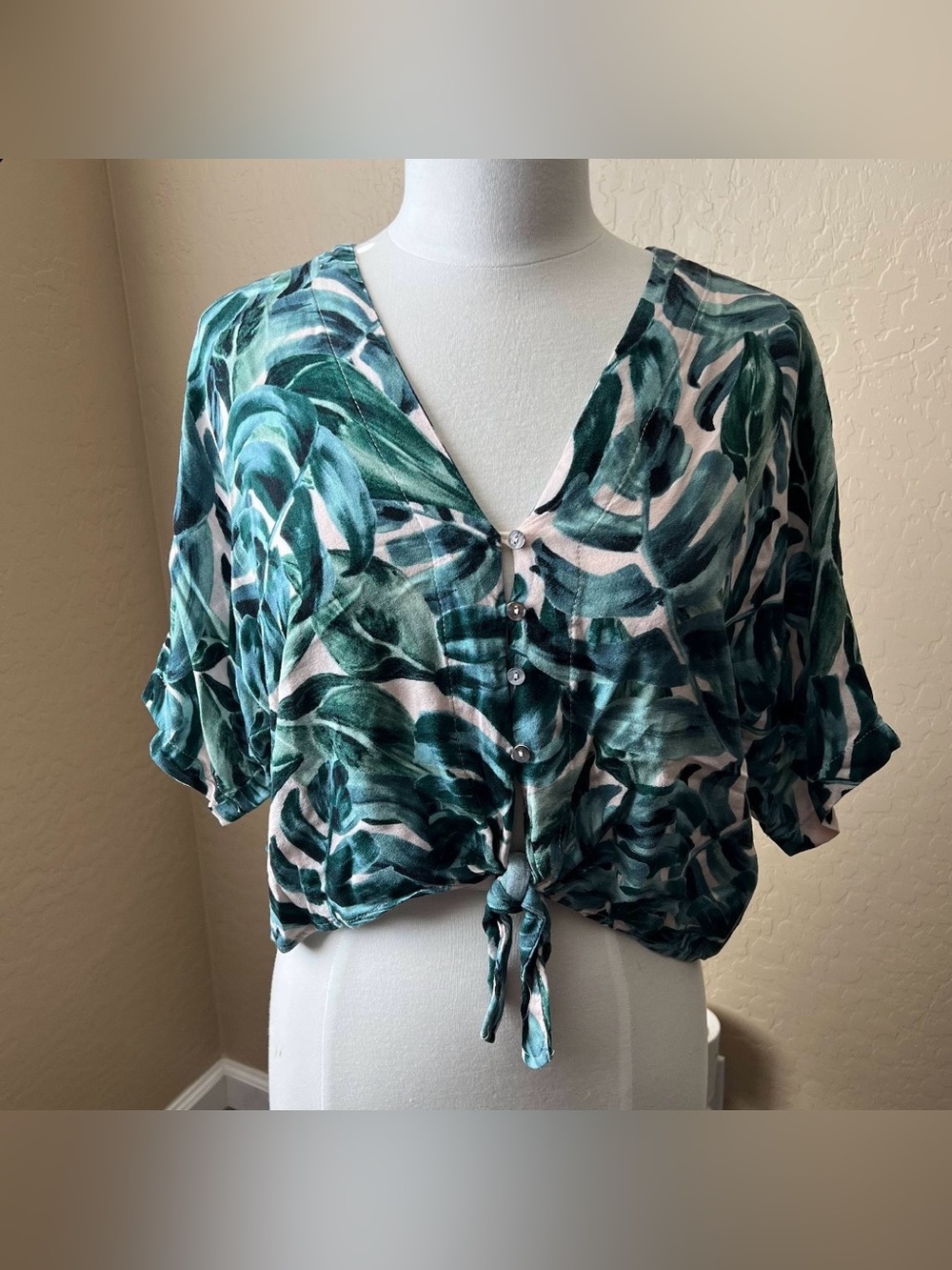 Tropical Tie-Front Top
